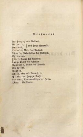 Shakspeare's dramatische Werke, 8. Die beiden Veroneser. Coriolanus. Liebes Leid und Lust