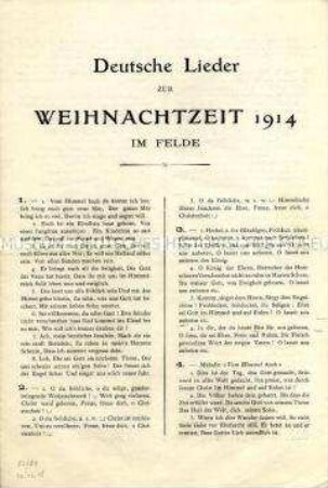 Flugblatt mit patriotistischem Liedtext