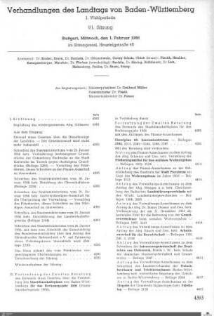 91. Sitzung, Stuttgart, 1.2.1956
