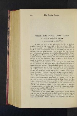 When the River Came Down. A South African Story.