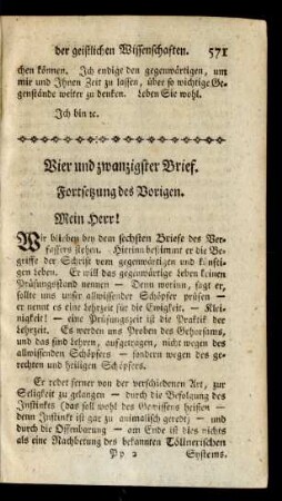 Vier und zwanzigster Brief. Fortsetzung des Vorigen