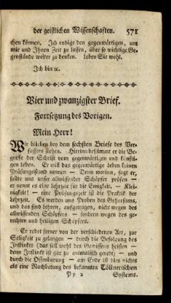 Vier und zwanzigster Brief. Fortsetzung des Vorigen