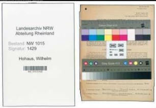 Entnazifizierung Wilhelm Hohaus , geb. 01.04.1900 (Zahnarzt)