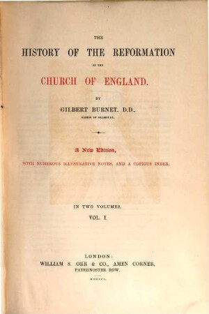 The history of the reformation of the Church of England, 1