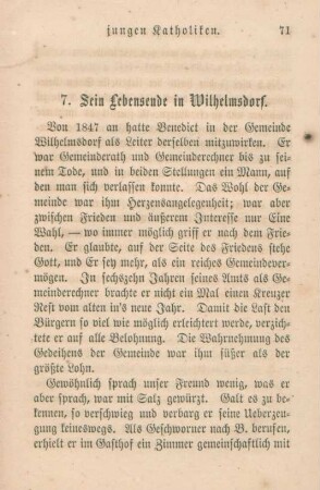 7. Sein Lebensende in Wilhelmsdorf
