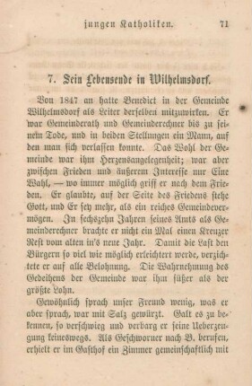 7. Sein Lebensende in Wilhelmsdorf