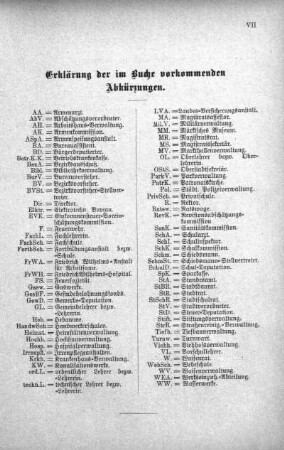 Erklärung der im Buche vorkommenden Abkürzungen