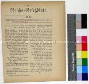 Deutsches Reichsgesetzblatt von 1883 mit Wortlaut des Freundschafts-, Handels- und Schifffahrtsvertrag zwischen dem Deutschen Reich und den Vereinigten Staaten von Mexiko vom 5.12.1882