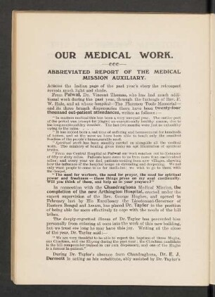 Our medical work