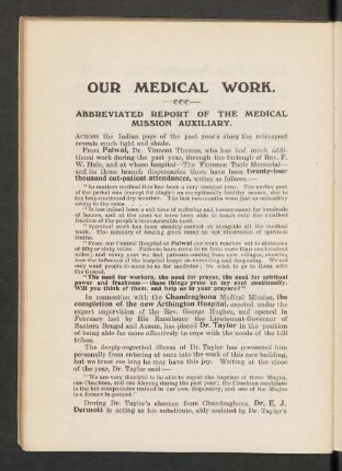Our medical work