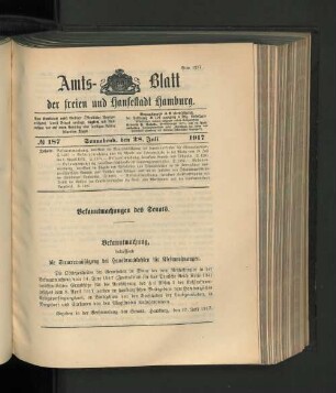 No. 187, 28. Juli 1917