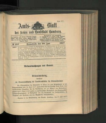 No. 187, 28. Juli 1917