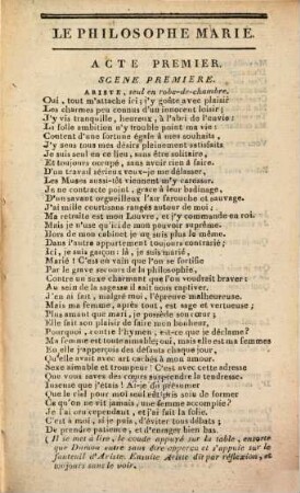 Le Philosophe Marié, Ou Le Mari Honteux De L'Être : Comédie En Cinq Actes Et En Vers : Représentée, pour la première fois, à Paris, sur le Théatre Français, le 15 février, 1727