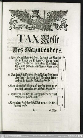 Tax-Rolle Des Maynbenders