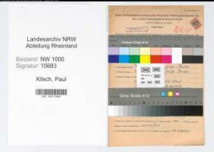 Entnazifizierung Paul Klisch, geb. 24.06.1905 (Verw.Beamter)