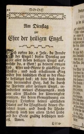 22-31, Dienstags-Andachten.