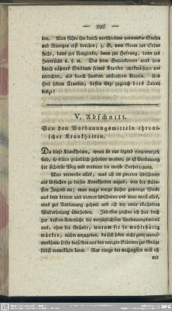 V. Abschnitt. Von den Vorbauungsmitteln chronischer Krankheiten