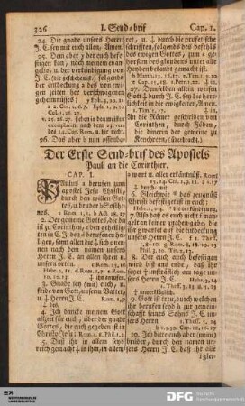 Der Erste Send-brif des Apostels Pauli an die Corinthier.