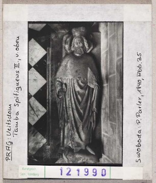 Prag: Veitsdom, Grabmal Spitignews II. von oben