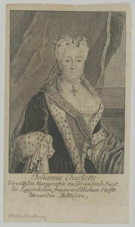 Bildnis der Johanne Charlotte zu Brandenburg