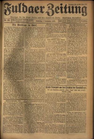 Ausgabe vom Samstag, den 03. September 1927.
