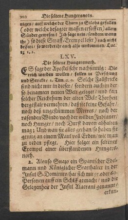 LXV. Die seltene Hungersnoth.