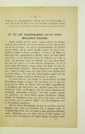 22. Die erste Dampfwagenfahrt auf der braunschweigischen Eisenbahn