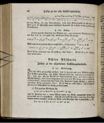 Achter Abschnitt. Zusätze zu der allgemeinen Auflösungsmethode.