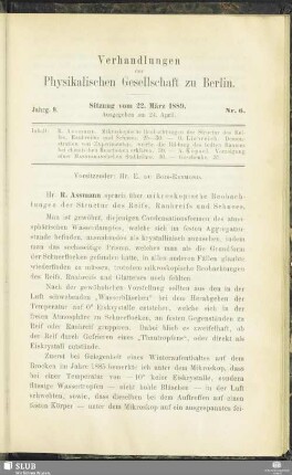 Nr. 6. Sitzung vom 22. März 1889