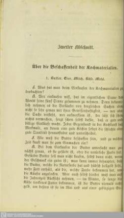 Zweiter Abschnitt. Ueber die Beschaffenheit der Kochmaterialien