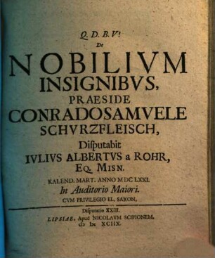 De Nobilivm Insignibvs