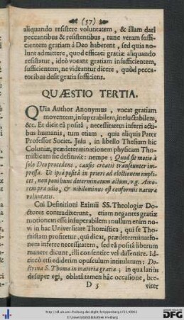 Quaestio Tertia.