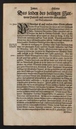 Das leiden des heiligen Martyrers Patrocli ...