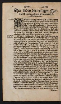 Das leiden des heiligen Martyrers Patrocli ...