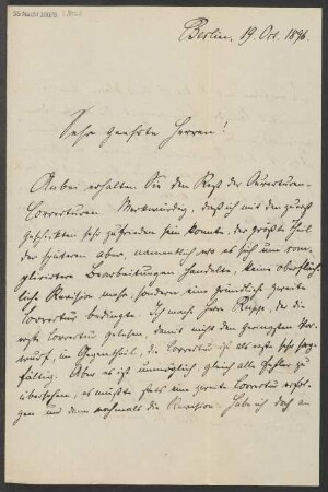 Brief an B. Schott's Söhne : 19.10.1896