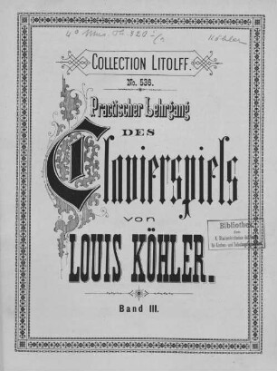 Practischer Lehrgang des Clavierspiels : Op. 249, 3