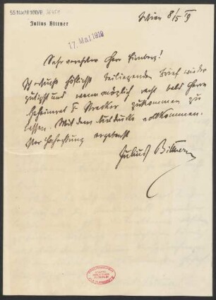 Brief an Bernhard Firnberg : 08.05.1919