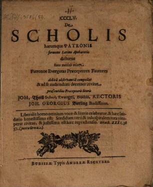 De scholis harumque patronis