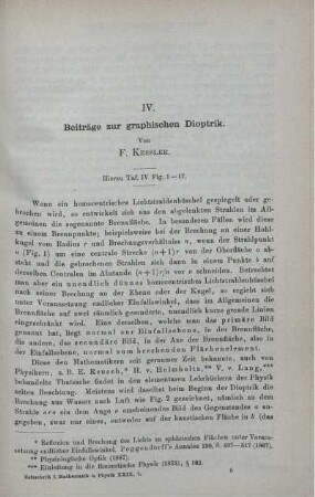 IV. Beiträge zur graphischen Dioptrik.