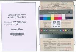 Entnazifizierung Klara Keuter , geb. 09.09.1899 (Lehrerin)