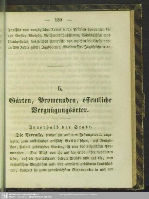 6. Gärten, Promenaden, öffentliche Vergnügungsörter