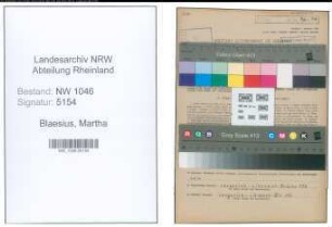 Entnazifizierung Martha Blaesius , geb. 25.11.1919 ()