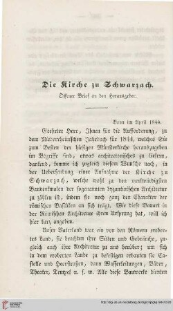2: Die Kirche zu Schwarzach : offener Brief an den Herausgeber