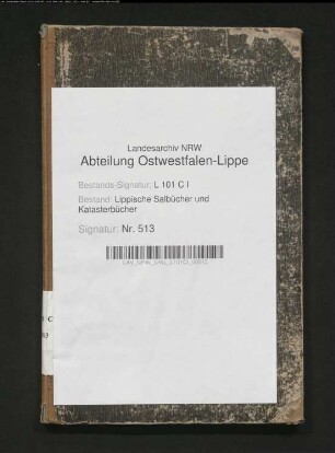 Namensregister zum Salbuch der Stadt Blomberg von 1854 (Duplikat)