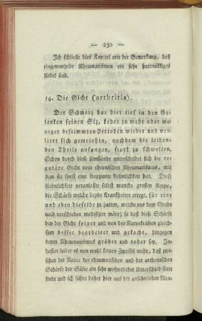 14. Die Gicht (arthritis).