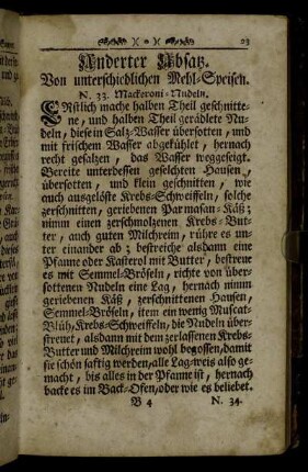 Anderter Absatz. Von unterschiedlichen Mehl-Speisen.