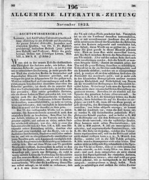 Roßhirt, C. F.: Einleitung in das Erbrecht und Darstellung des ganzen Intestat-Erbrechts, besonders nach römischen Quellen. Landshut: Krüll 1831