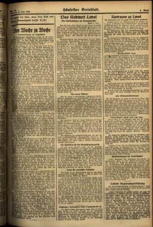 Zweite Ausgabe vom Dienstag, den 11. Juni 1935.
