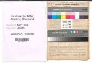 Entnazifizierung Friedrich In Der Wieschen , geb. 05.05.1888 (Inspektor)