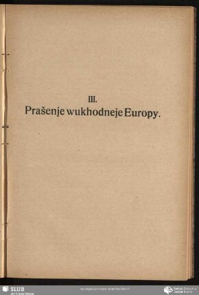 III. Prašenje wukhodneje Europy